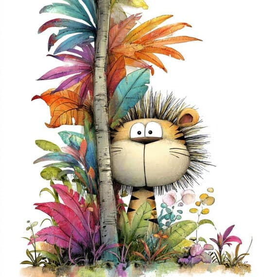 Watercolor Peekaboo Jungle Animals Clipart β view 7 β watercolor clipart transparent PNG instant download