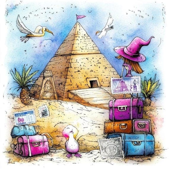 15 Whimsical Travel Letters Clipart (JPG) β view 4 β watercolor clipart transparent PNG instant download