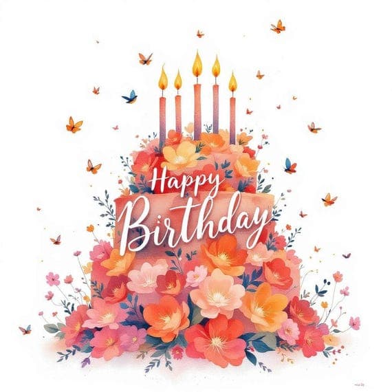 Floral Birthday 400 Clipart Bundle β view 4 β watercolor clipart transparent PNG instant download