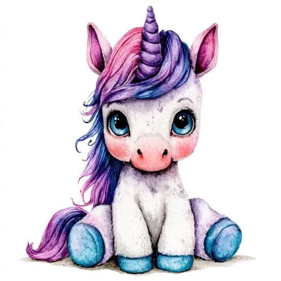 21 Whimsical Baby Unicorn Clipart PNG β view 2 β watercolor clipart transparent PNG instant download