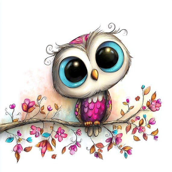Watercolor Owl Clipart Set — watercolor clipart transparent PNG instant download