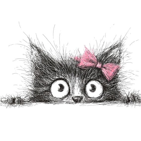 30 Funny CAT Sketch Clipart Set – Quirky Black White Cartoon Art JPG — view 5 — watercolor clipart transparent PNG instant download