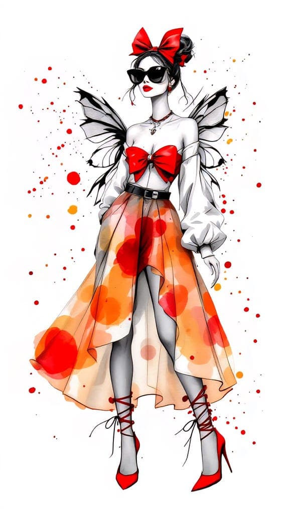 Watercolor Fashion Fairy Clipart β view 2 β watercolor clipart transparent PNG instant download