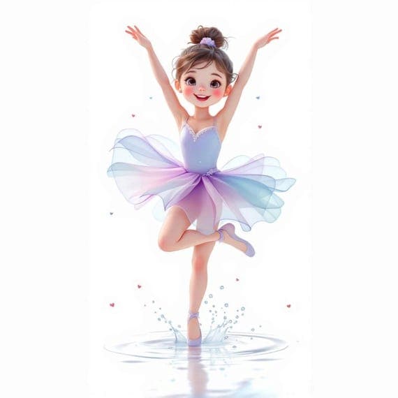 Ballerina Clipart Bundle – Pink Ballet Girl PNG & JPG (Digital Downloa — view 3 — watercolor clipart transparent PNG instant download