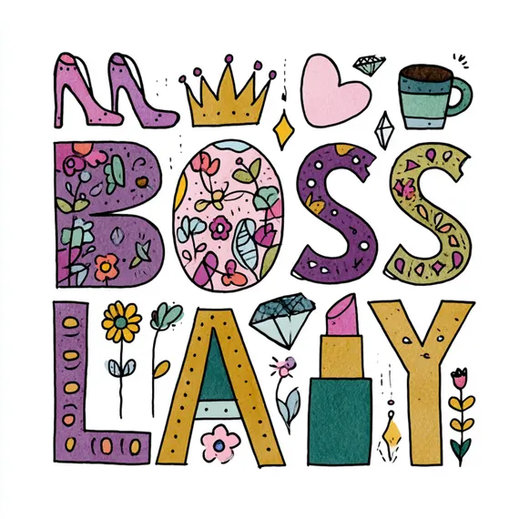 15 Boho Boss Lady Clipart PNG β view 2 β watercolor clipart transparent PNG instant download
