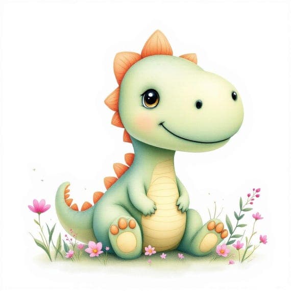 Watercolor Dinosaur Clipart Set — view 4 — watercolor clipart transparent PNG instant download