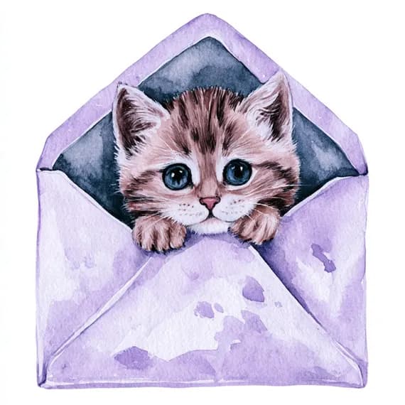 20 Whimsical Kitten Clipart PNG β view 7 β watercolor clipart transparent PNG instant download