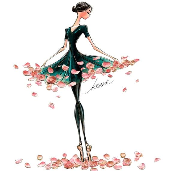 20 Floral Dress Girl Clipart (JPG) β view 5 β watercolor clipart transparent PNG instant download