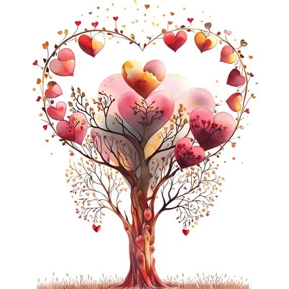 Watercolor Heart Tree Clipart β view 6 β watercolor clipart transparent PNG instant download