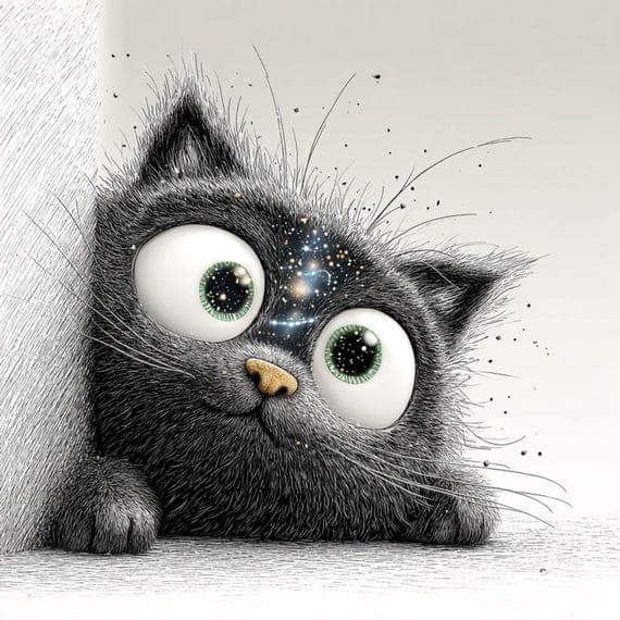 25 Peeking Galaxy Cat Clipart (JPG) β view 5 β watercolor clipart transparent PNG instant download