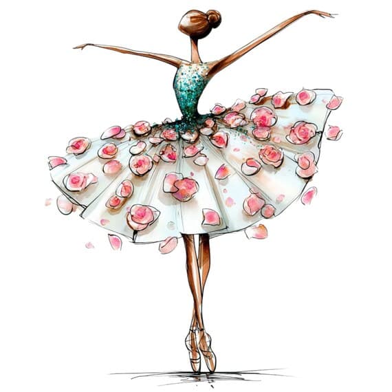 20 Floral Dress Girl Clipart (JPG) β view 4 β watercolor clipart transparent PNG instant download