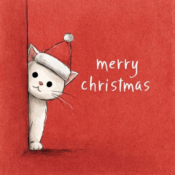14 Peeking Christmas Animals Clipart — watercolor clipart transparent PNG instant download
