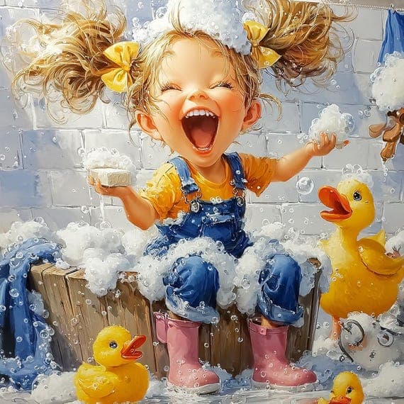 Watercolor Duckling Bath Clipart β view 2 β watercolor clipart transparent PNG instant download