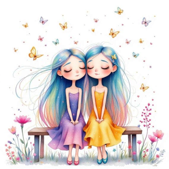 Watercolor Girls Clipart β watercolor clipart transparent PNG instant download
