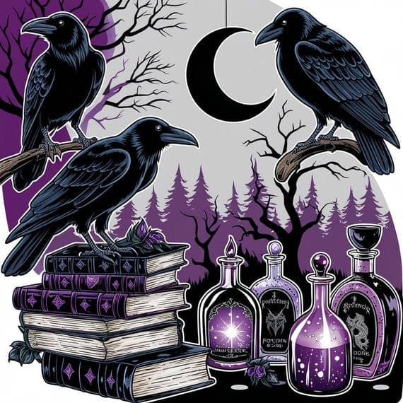 10 Witchy Gothic Clipart Bundle β view 4 β watercolor clipart transparent PNG instant download