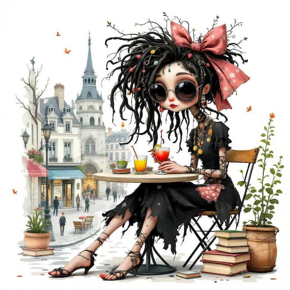 Whimsical Sisters Clipart, Paris Theme, Watercolor JPGs (Commercial Us β watercolor clipart transparent PNG instant download