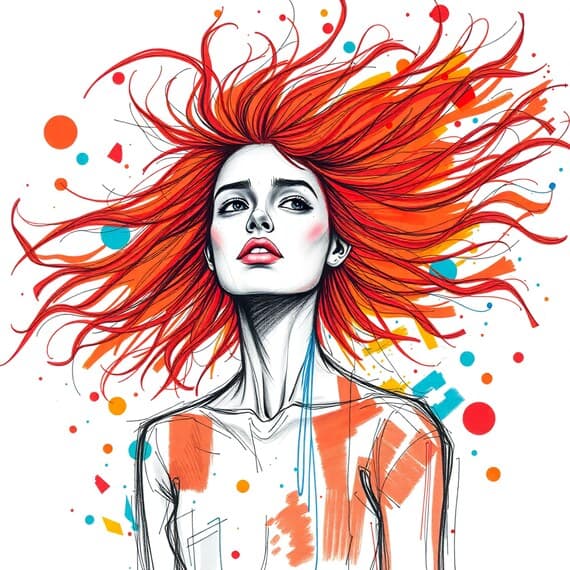 Abstract Woman Face Clipart β view 4 β watercolor clipart transparent PNG instant download