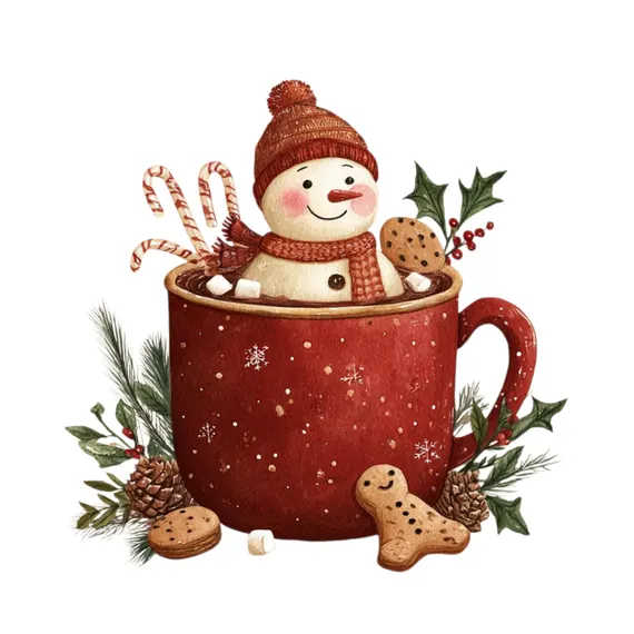 25 Quirky Snowman Clipart β view 3 β watercolor clipart transparent PNG instant download