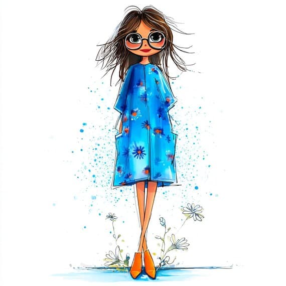 18 Watercolor Daisy Girl Clipart (PNG) β view 8 β watercolor clipart transparent PNG instant download
