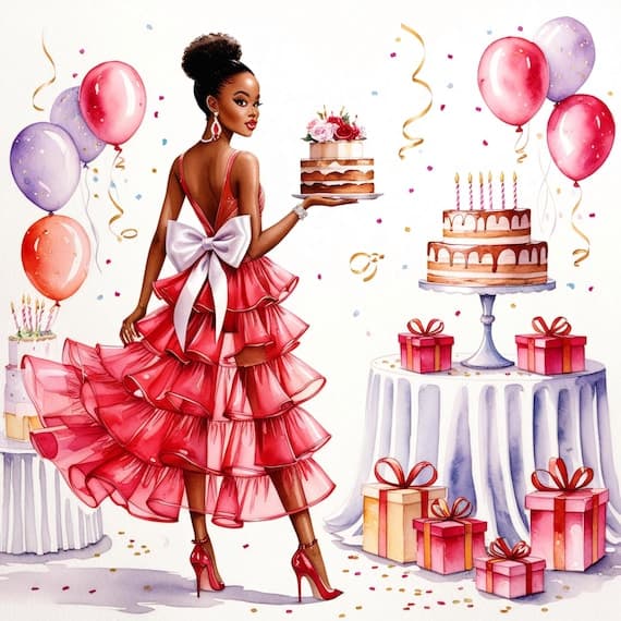 Watercolor Birthday Girls Clipart β watercolor clipart transparent PNG instant download