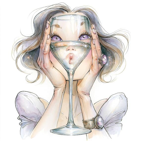 18 Whimsical Cocktail Girl Clipart JPG β view 3 β watercolor clipart transparent PNG instant download