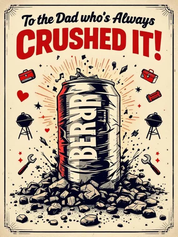 Funny Dad Beer Can Art, Retro Father's Day Gift (Digital Download) β view 4 β watercolor clipart transparent PNG instant download