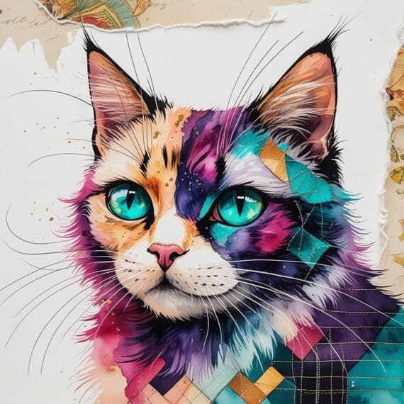 Watercolor Cat Clip Art β view 7 β watercolor clipart transparent PNG instant download