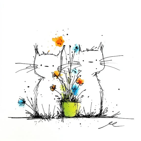 15 Cat Clipart Set β view 4 β watercolor clipart transparent PNG instant download