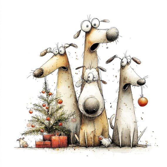 20 Watercolor Christmas Dog Clipart (JPG) β view 6 β watercolor clipart transparent PNG instant download