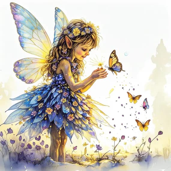 Floral Fairy Clipart, Watercolor JPG Bundle (Digital Download) β view 5 β watercolor clipart transparent PNG instant download