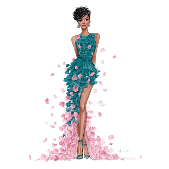 15 Floral Fashion Woman Clipart (JPG) โ watercolor clipart transparent PNG instant download
