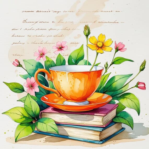 Floral Teacup Watercolor Clipart β view 5 β watercolor clipart transparent PNG instant download
