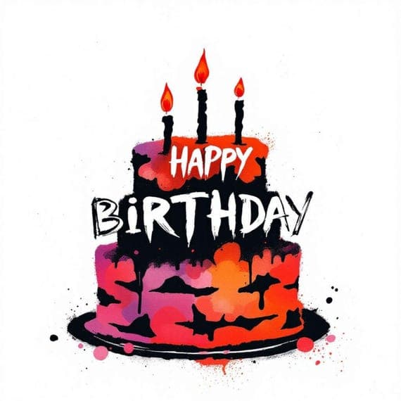 Banksy Style Graffiti Birthday Card Set β view 7 β watercolor clipart transparent PNG instant download