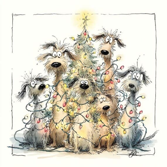 30 Watercolor Christmas Dog Clipart (JPG) β view 7 β watercolor clipart transparent PNG instant download