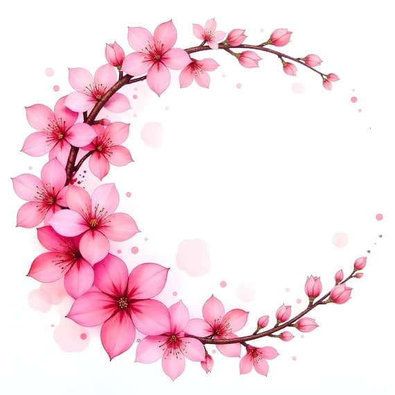 Watercolor Cherry Blossom Clipart β view 4 β watercolor clipart transparent PNG instant download