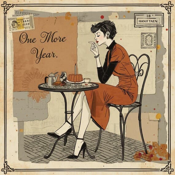 20 Vintage Birthday Woman Art , Printable Retro Card Set , Wall Decor β view 5 β watercolor clipart transparent PNG instant download