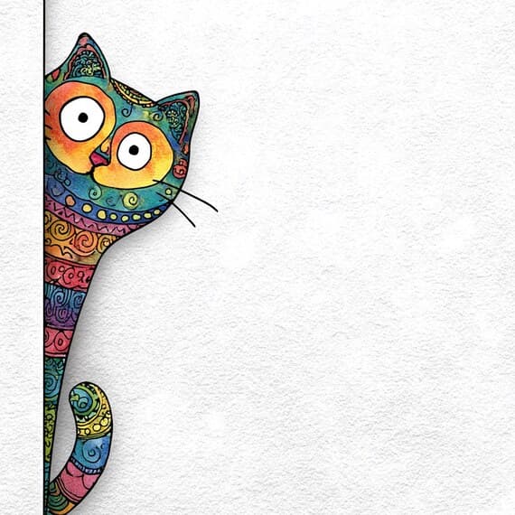 20 Quirky Cat Stationery Pages β view 4 β watercolor clipart transparent PNG instant download