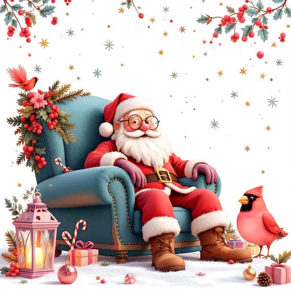 Watercolor Santa Clipart β view 6 β watercolor clipart transparent PNG instant download