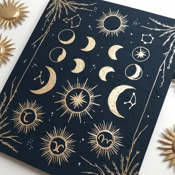 Celestial Clipart Set β view 2 β watercolor clipart transparent PNG instant download