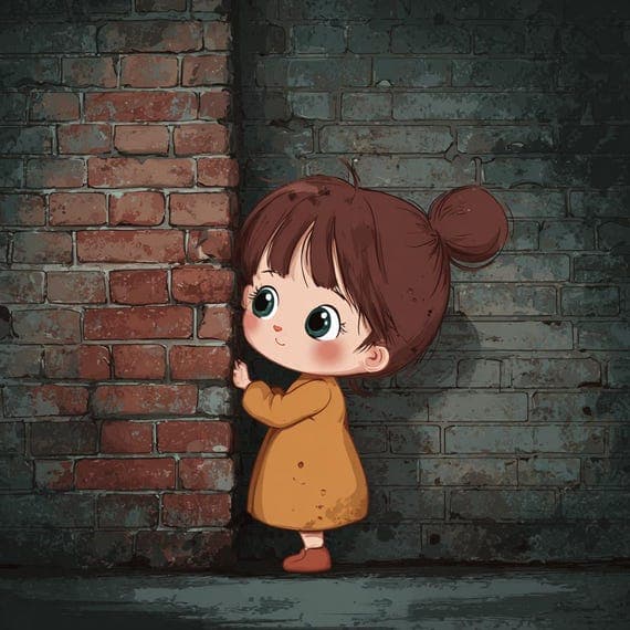 Peeking Girl Clipart β view 4 β watercolor clipart transparent PNG instant download