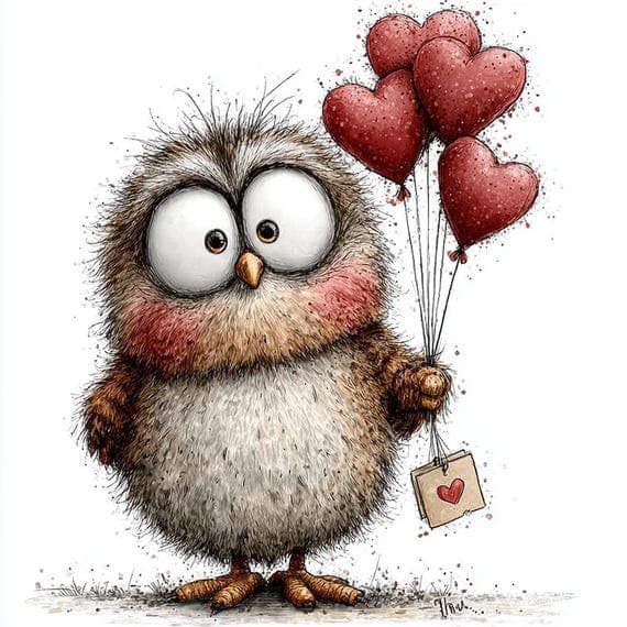 35 Valentine Animal Clipart Heart Balloon Graphics Junk Journal Card M — view 7 — watercolor clipart transparent PNG instant download
