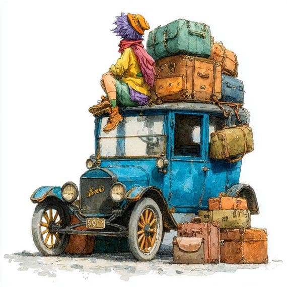 25 Vintage Travel Girl Clipart β view 7 β watercolor clipart transparent PNG instant download