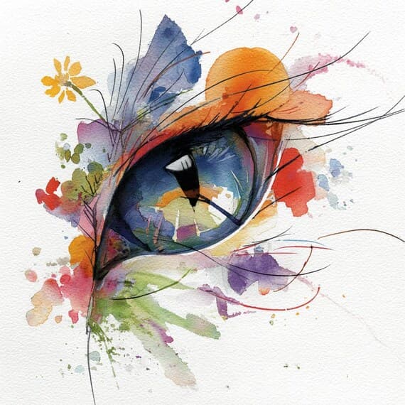 Floral Bird Eye Watercolor Clipart β view 6 β watercolor clipart transparent PNG instant download