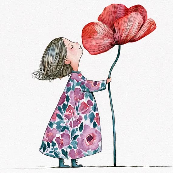 14 Whimsical Girl Clipart PNG β watercolor clipart transparent PNG instant download