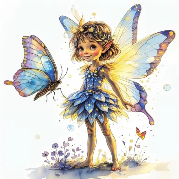 Floral Fairy Clipart, Watercolor JPG Bundle (Digital Download) β view 3 β watercolor clipart transparent PNG instant download
