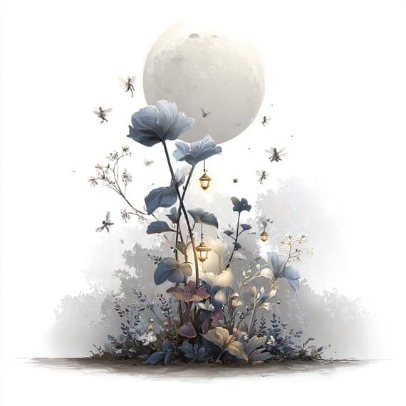 20 Moonlight Fairy Lantern Clipart β view 6 β watercolor clipart transparent PNG instant download