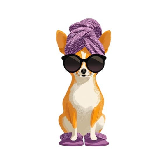 15 Quirky Spa Dogs Clipart (JPG PNG) – Fashion Chihuahua & Funny Pet I — view 5 — watercolor clipart transparent PNG instant download
