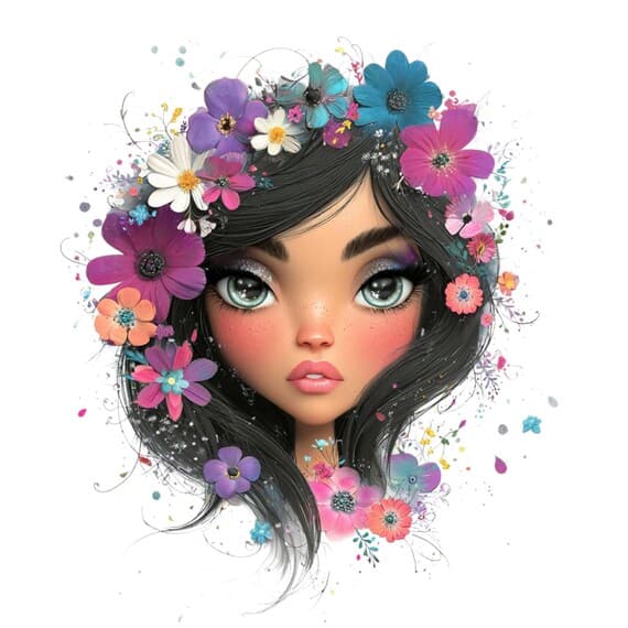 15 Afro Floral Meditation Girl Clipart (PNG JPG) – Peaceful Spiritual — view 7 — watercolor clipart transparent PNG instant download