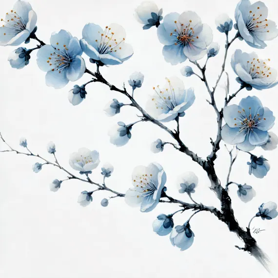 10 Watercolor Blue Floral Clipart (JPG) β view 6 β watercolor clipart transparent PNG instant download