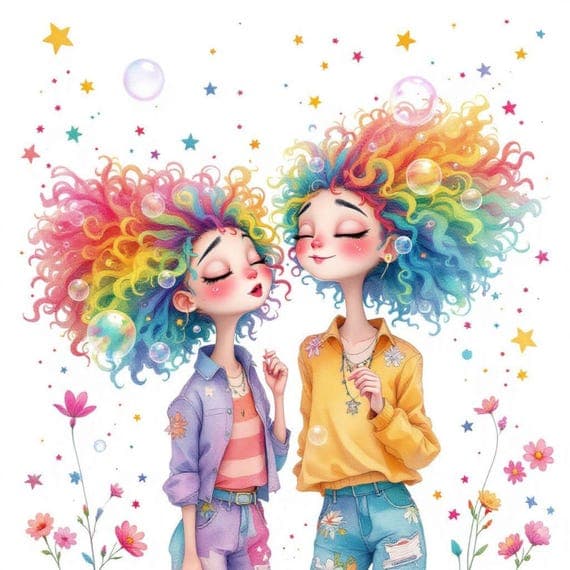 Watercolor Girls Clipart β view 2 β watercolor clipart transparent PNG instant download